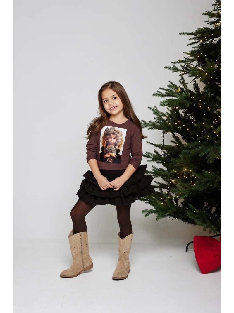 Dievčenské tričko s potlačou so zirkónmi