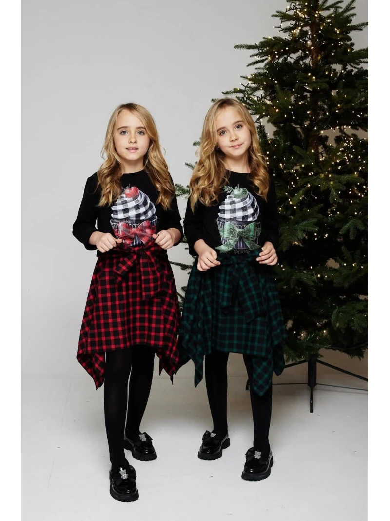 Dievčenská sukňa asymetrická 2 farby