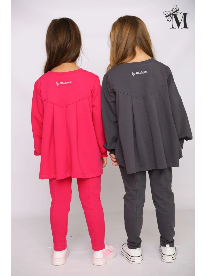 Dievčenský komplet s potlačou a zirkónmi 2 farby