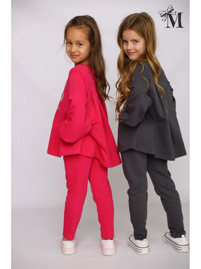 Dievčenský komplet s potlačou a zirkónmi 2 farby