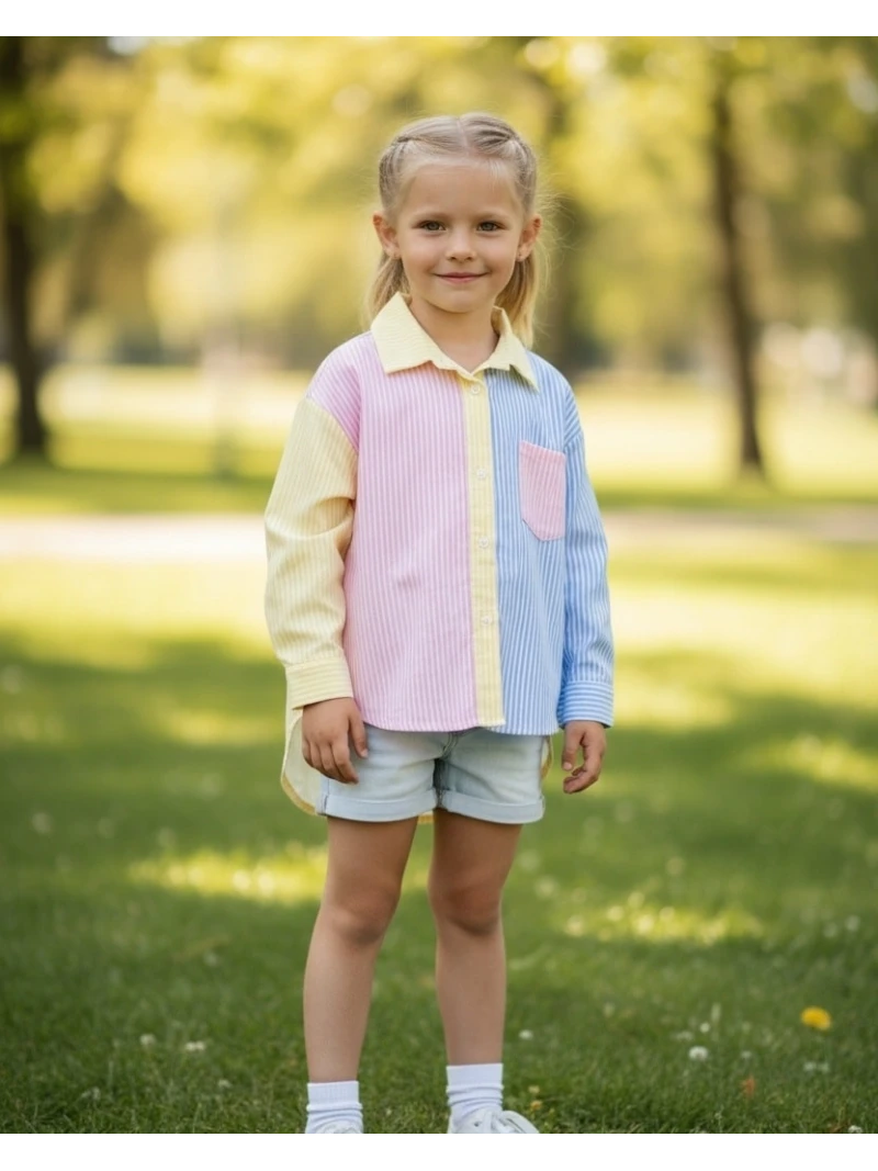 Dievčenská košeľa predĺžená 2 farby