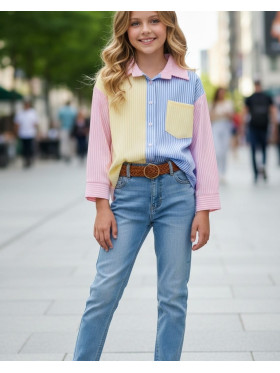 Dievčenská košeľa predĺžená 2 farby