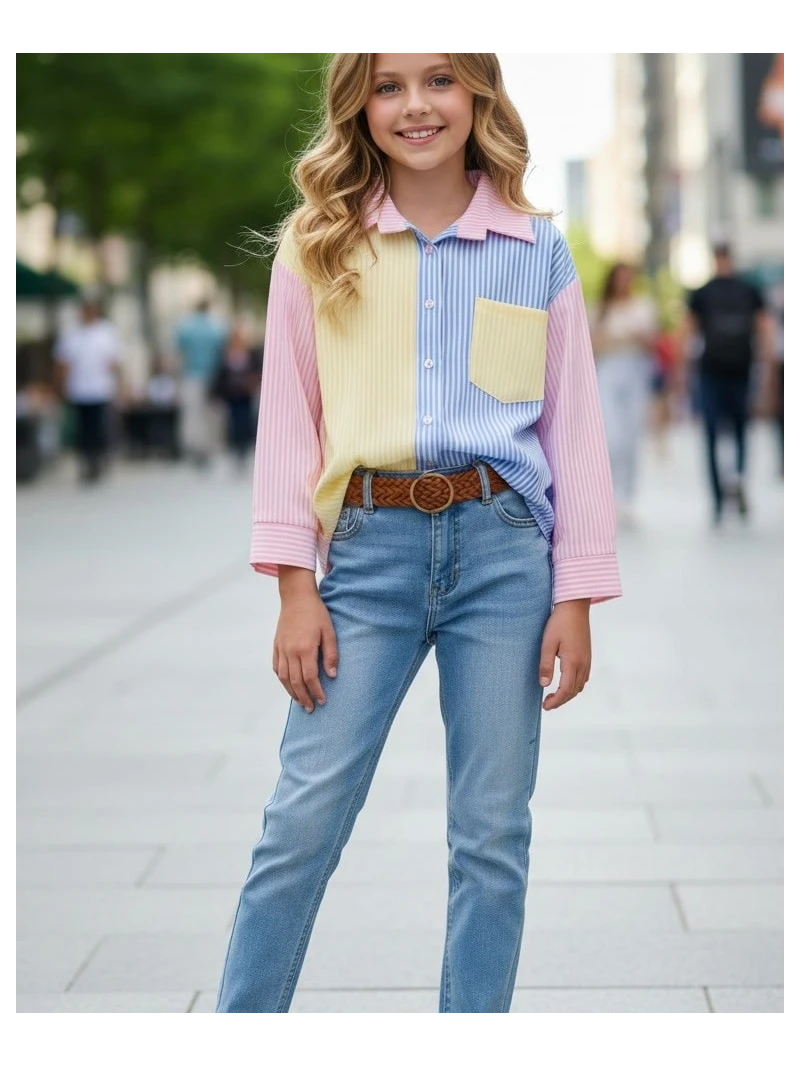 Dievčenská košeľa predĺžená 2 farby