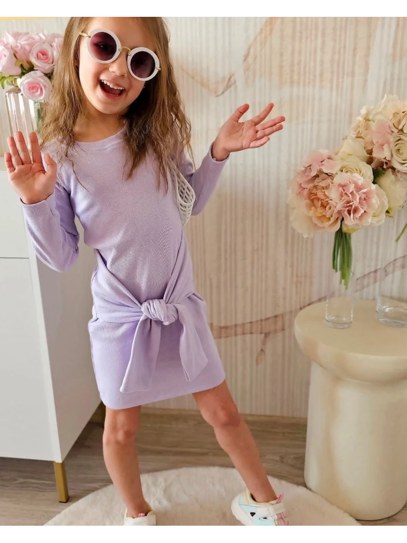 Dievčenské šaty s viazaním 3 farby