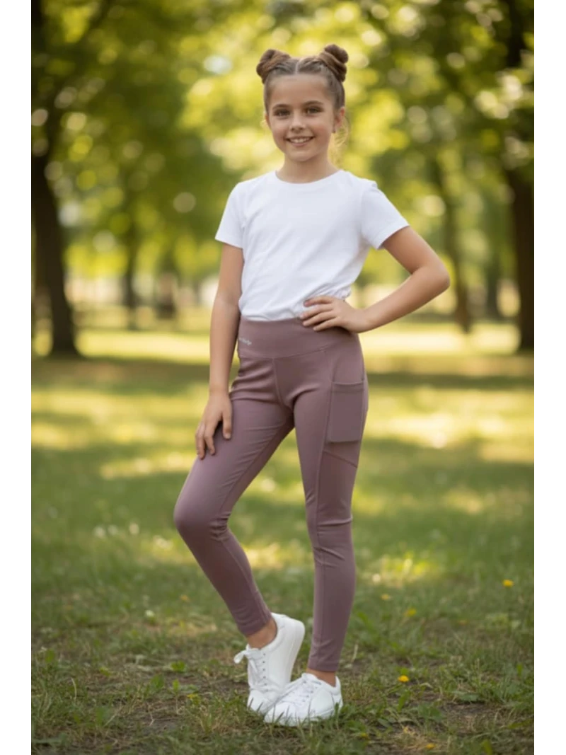 Dievčenské športové legíny s vreckom viac farieb