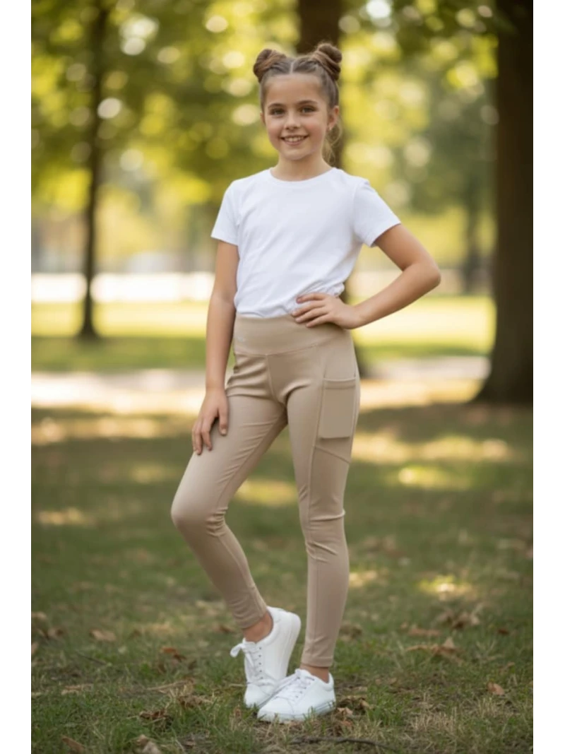 Dievčenské športové legíny s vreckom viac farieb