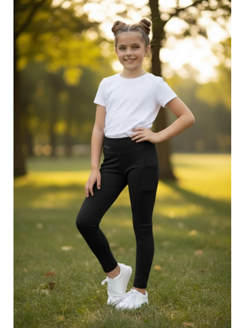 Dievčenské športové legíny s vreckom viac farieb