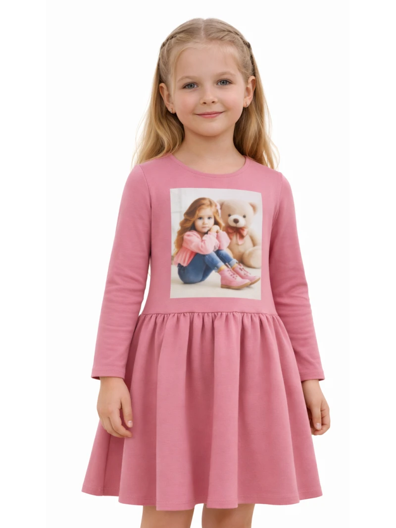 Dievčenské šaty s potlačou 2 farby