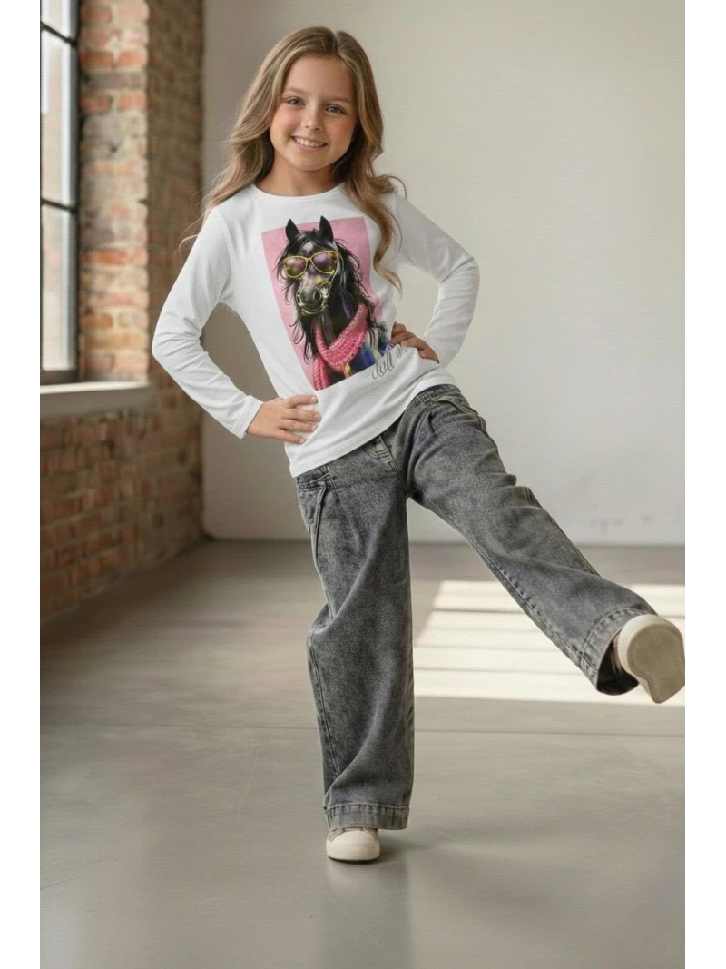 Dievčenské rifle široké 2 farby