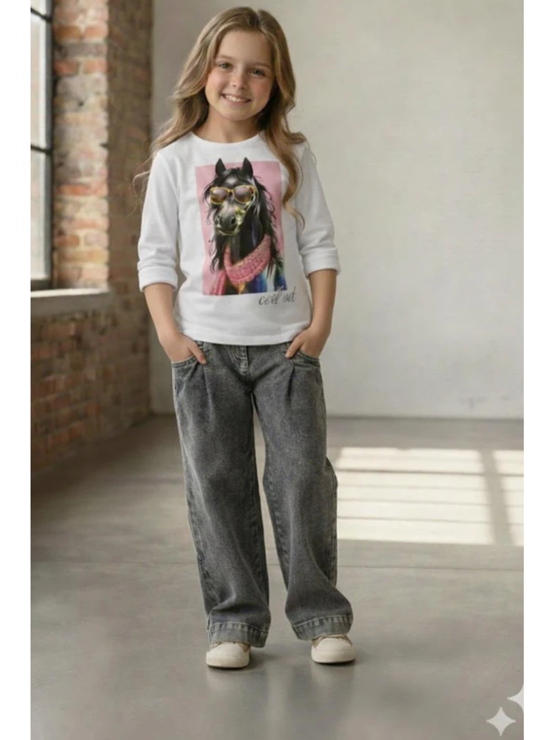 Dievčenské rifle široké 2 farby