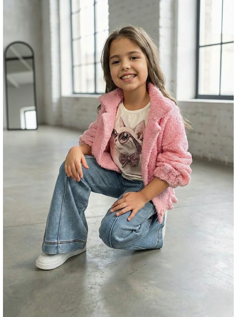 Dievčenský sveter na gombíky 2 farby