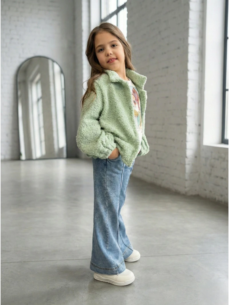 Dievčenský sveter na gombíky 2 farby