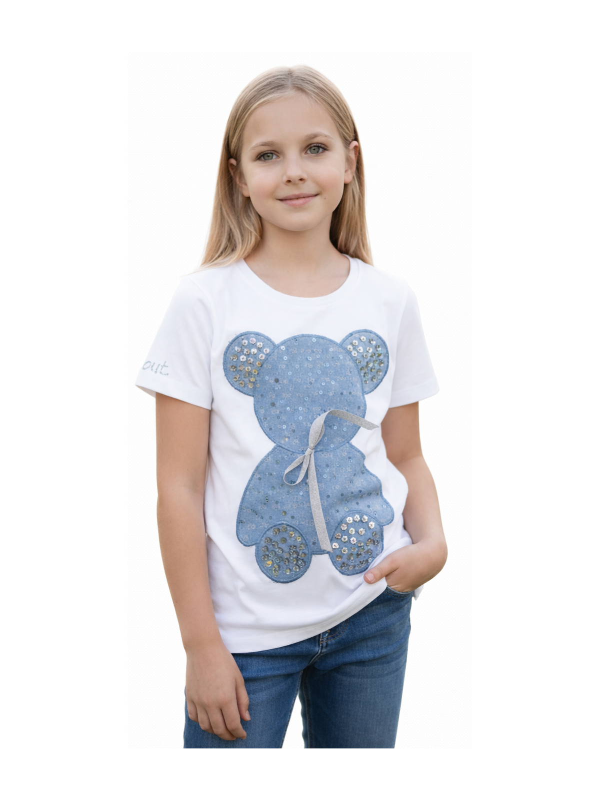 Dievčenské tričko s potlačou a zirkónmi