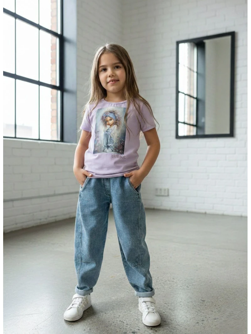 Dievčenské tričko s potlačou a zirkónmi
