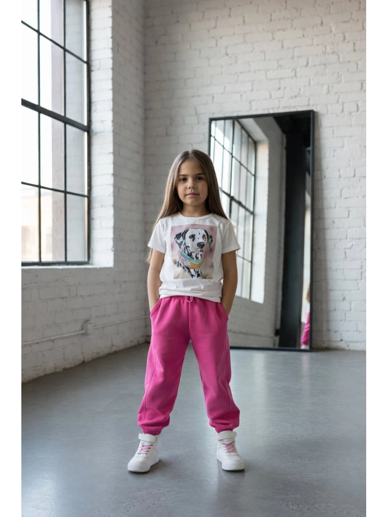 Dievčenské tričko s potlačou a zirkónmi