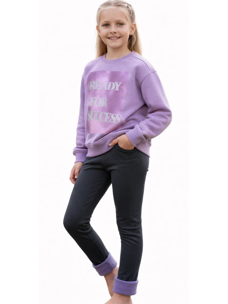 Dievčenské zateplené legíny hladké