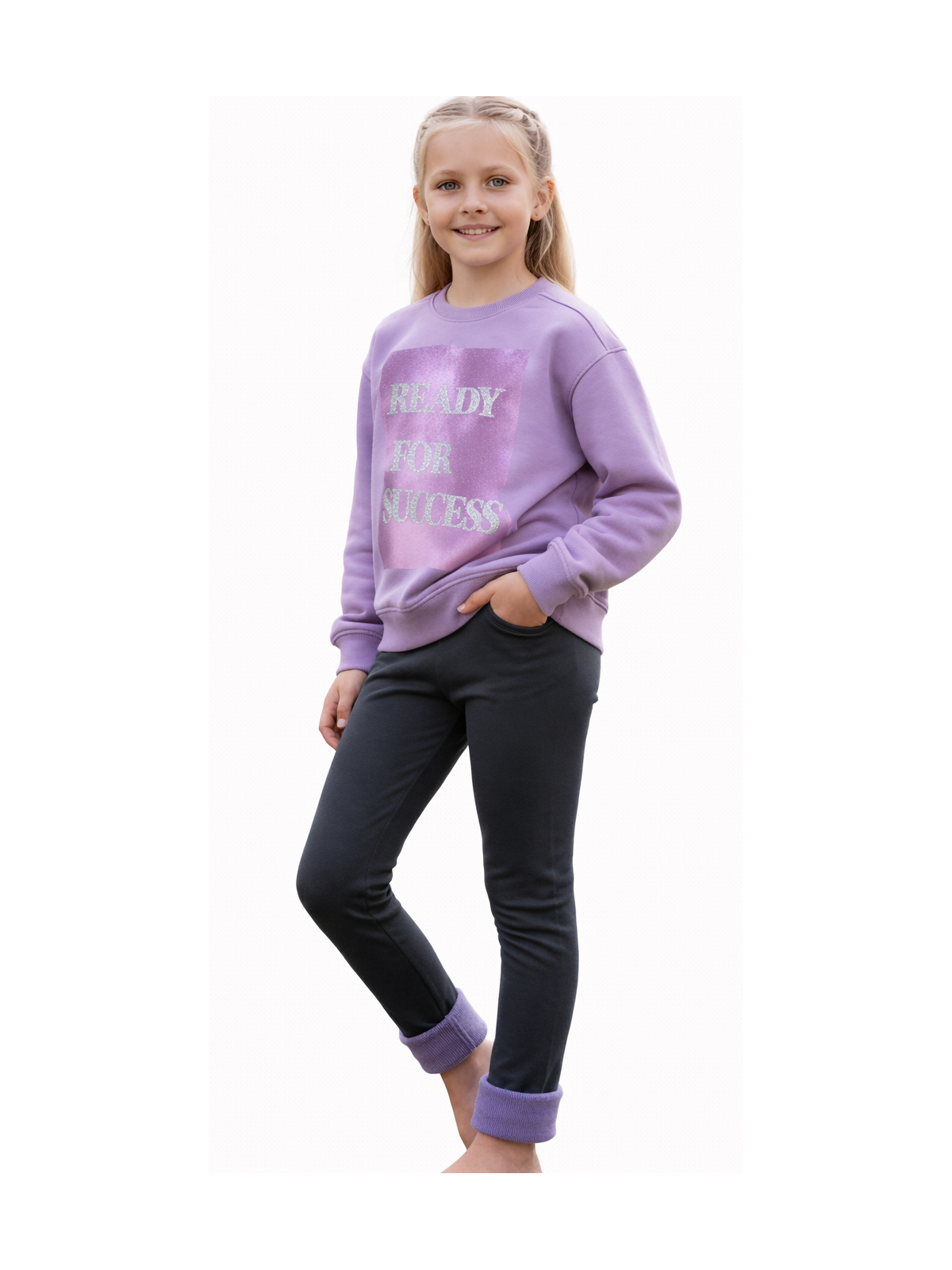 Dievčenské zateplené legíny hladké