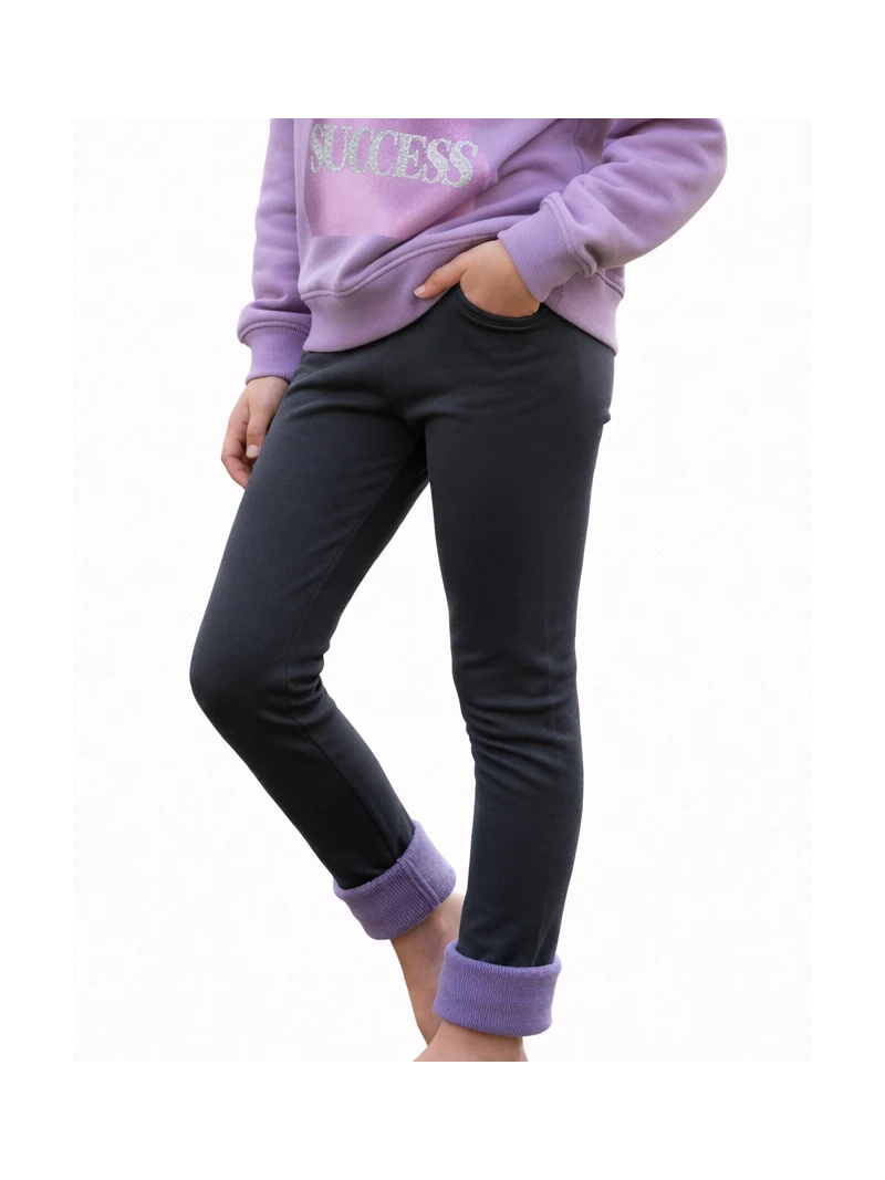 Dievčenské zateplené legíny hladké