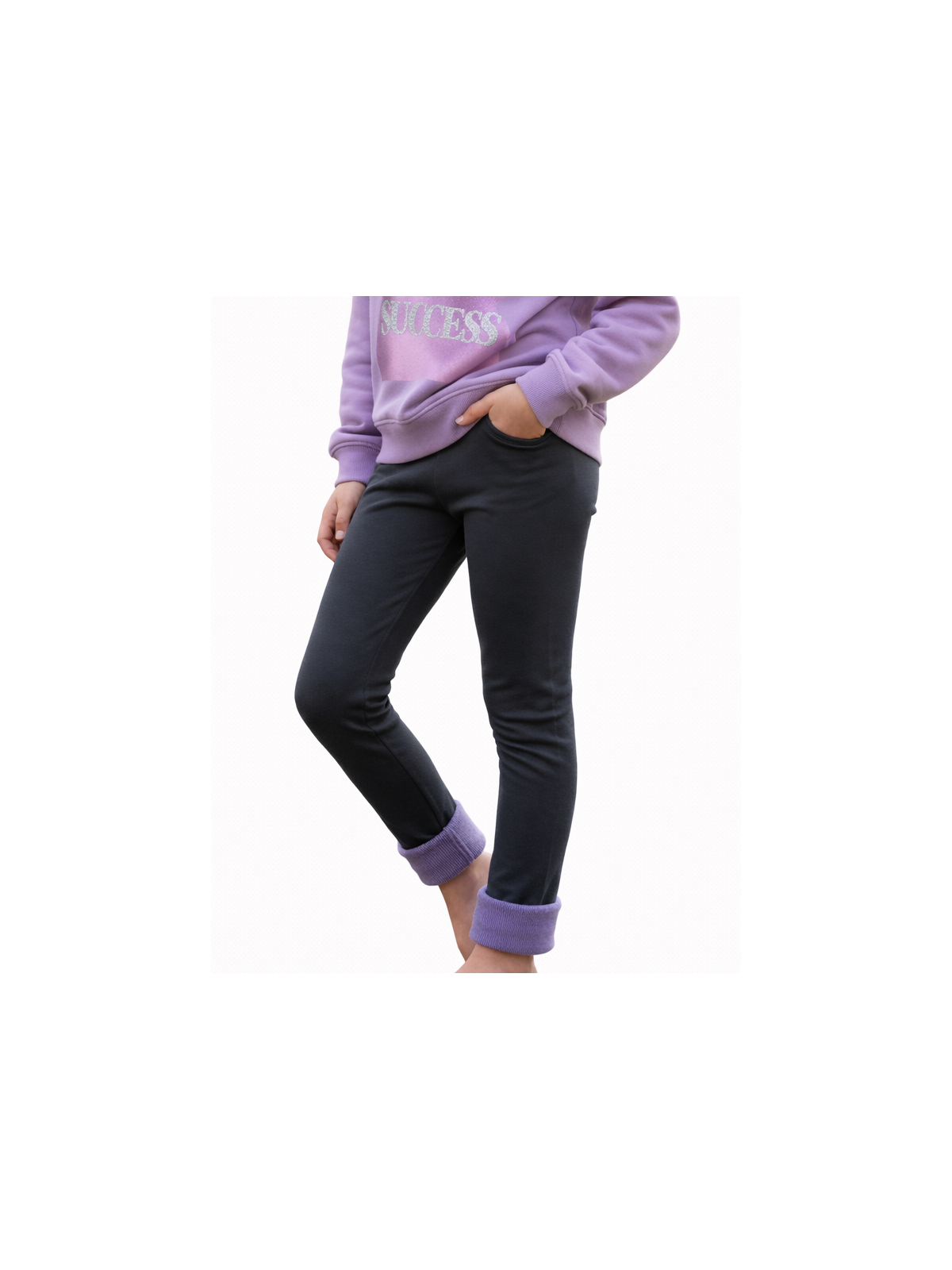 Dievčenské zateplené legíny hladké