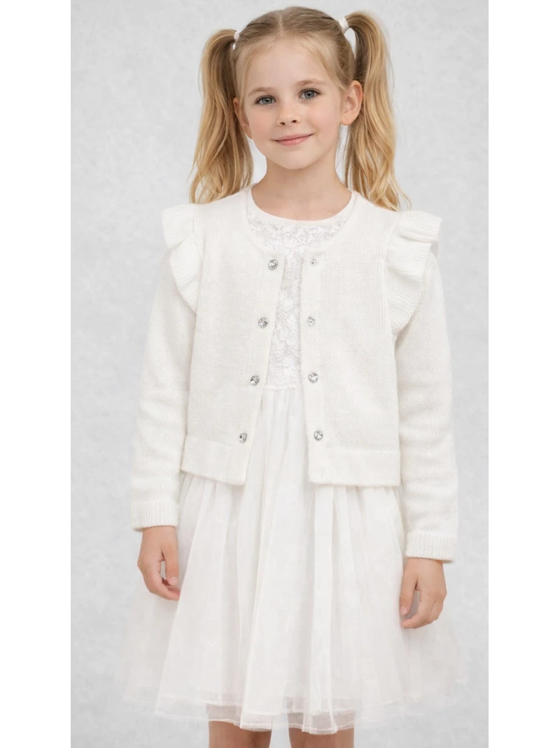 Dievčenský svetrík na strieborné gombíky