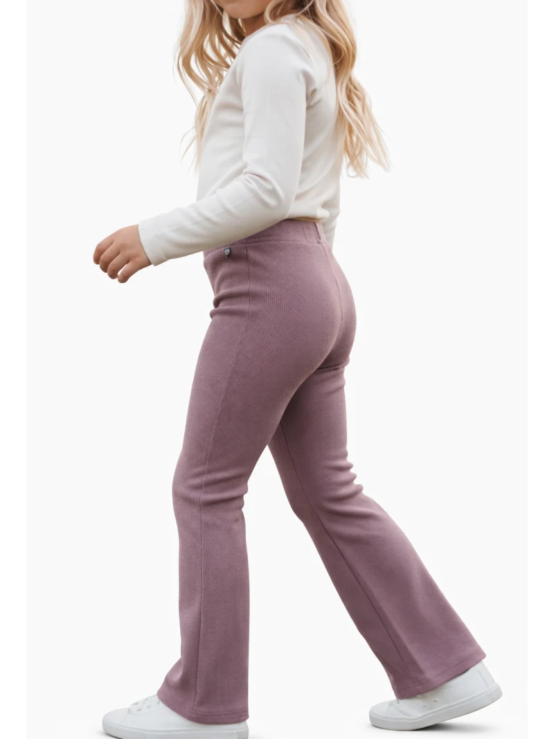 Dievčenské zateplené zvonové legíny s vreckami