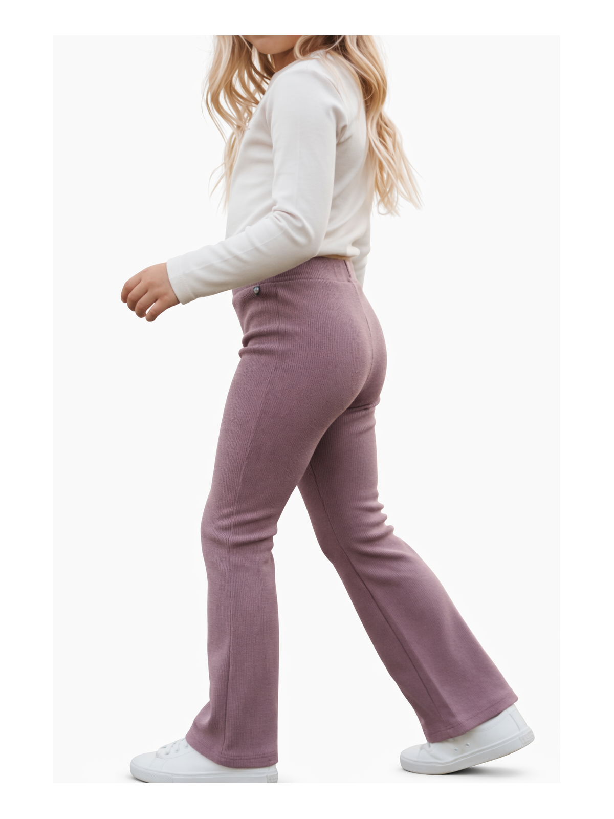 Dievčenské zateplené zvonové legíny s vreckami