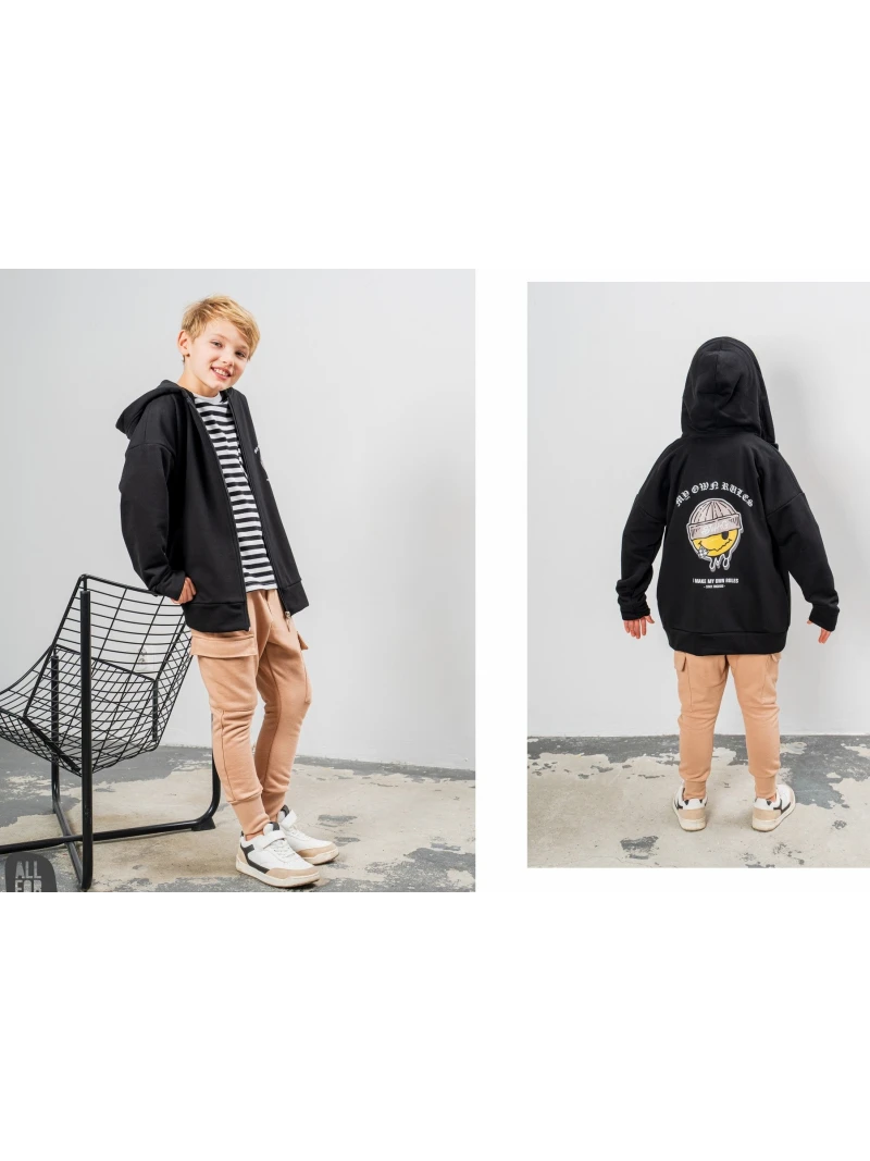 Chlapčenská mikina na zips s potlačou