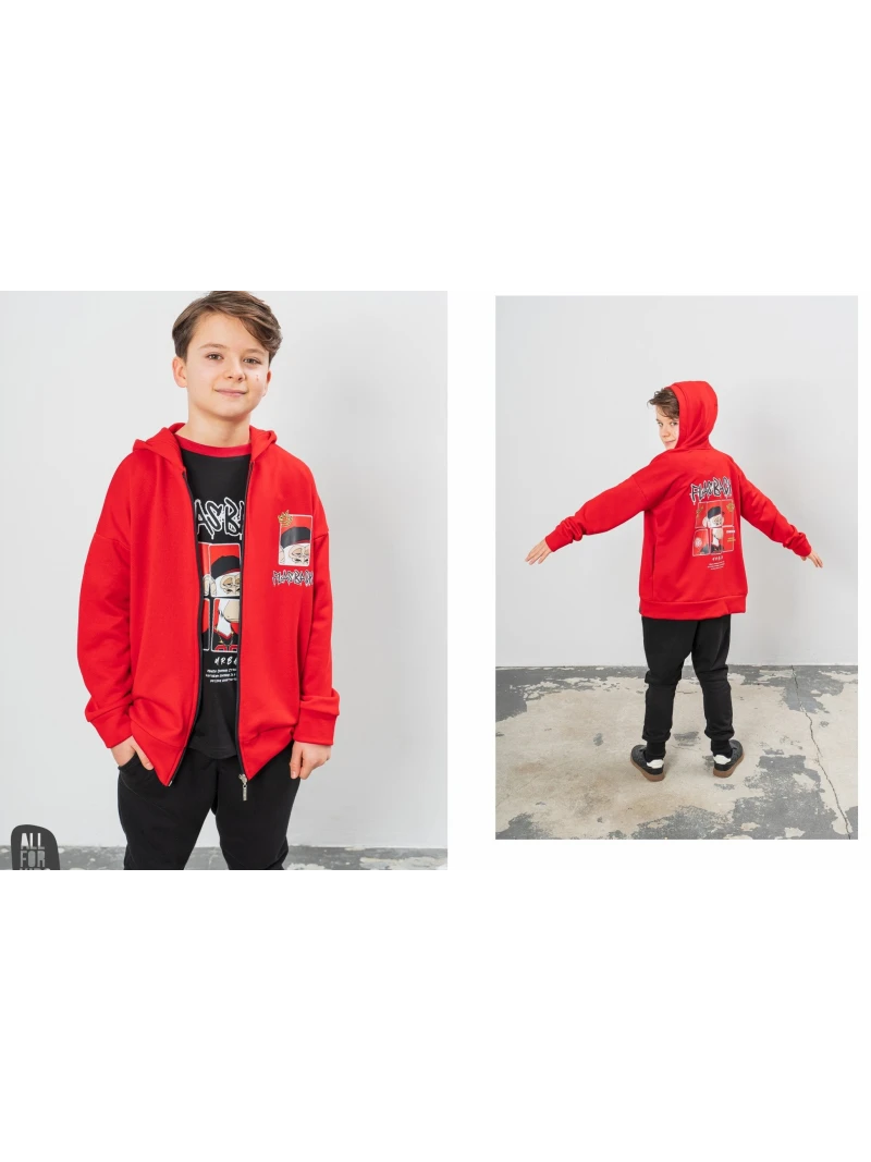 Chlapčenská mikina na zips s potlačou