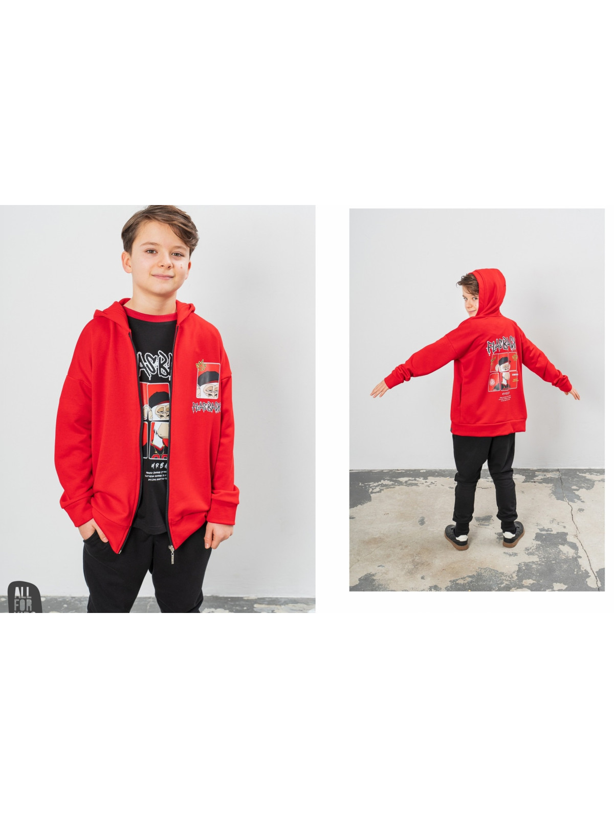 Chlapčenská mikina na zips s potlačou