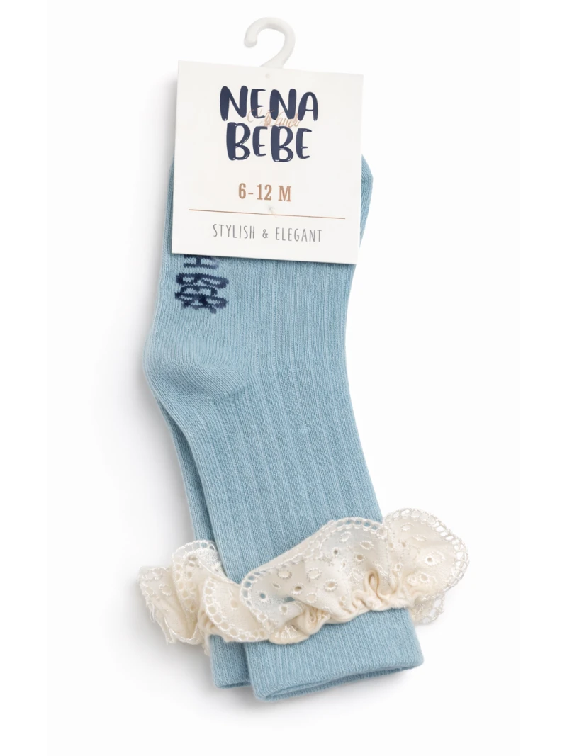 Dievčenské podkolienky s krajkou viac farieb