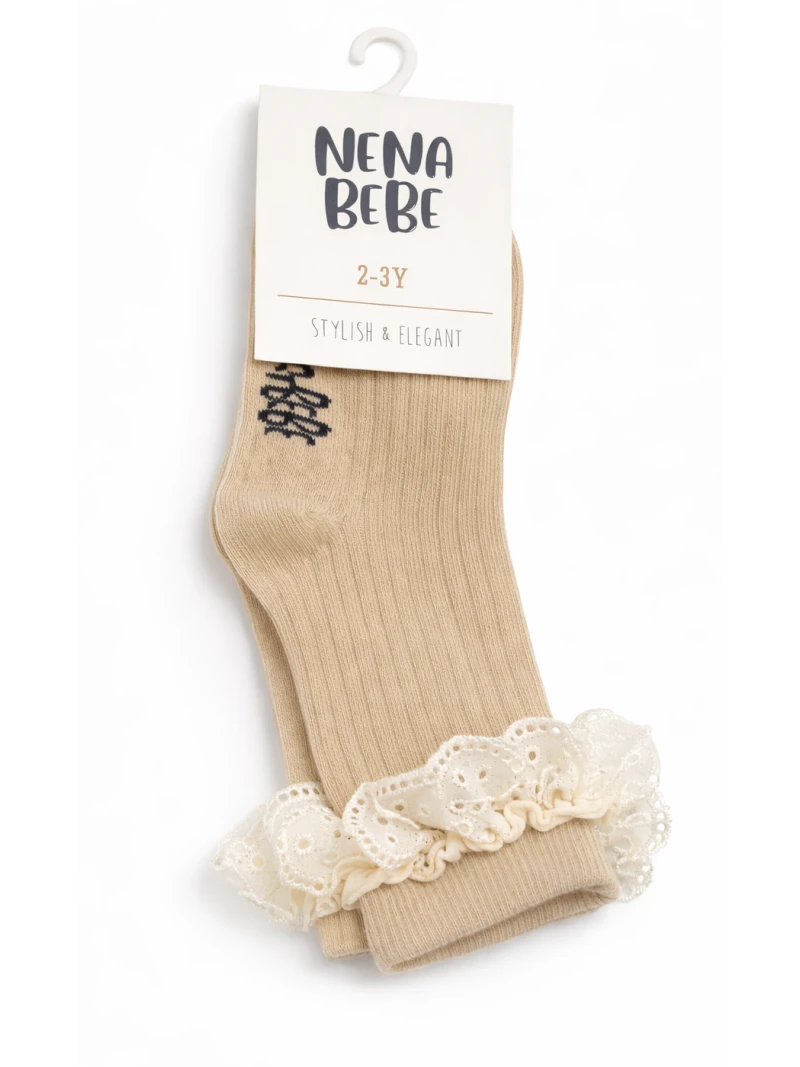 Dievčenské podkolienky s krajkou viac farieb