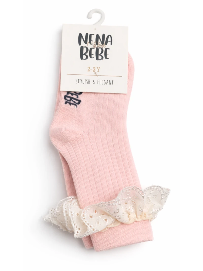 Dievčenské podkolienky s krajkou viac farieb