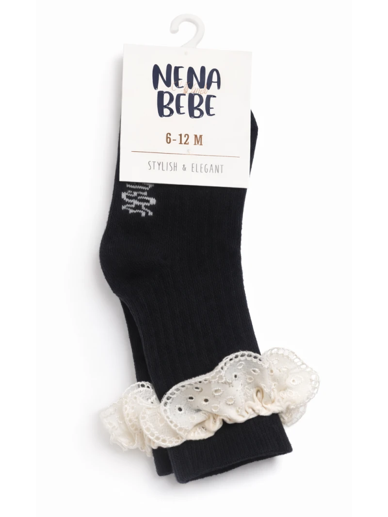 Dievčenské podkolienky s krajkou viac farieb