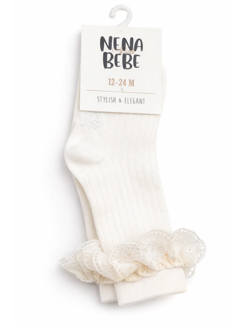 Dievčenské podkolienky s krajkou viac farieb