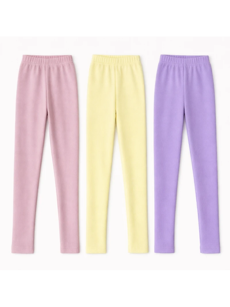 Dievčenské legíny rebrované 3 farby