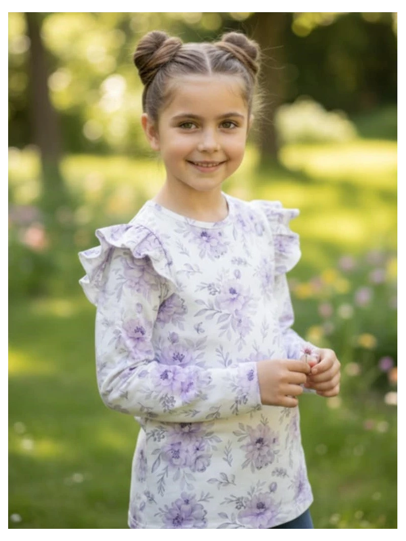 Dievčenské tričko s potlačou kvetov