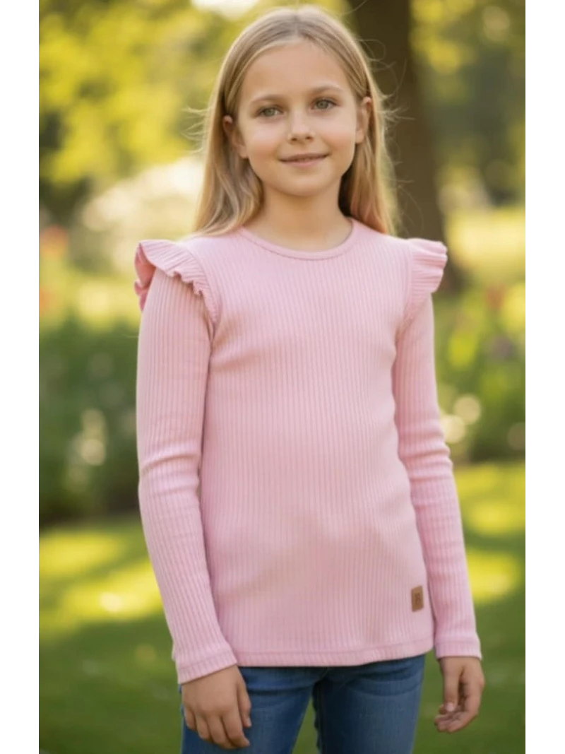 Dievčenské tričko s volánmi na rukáve