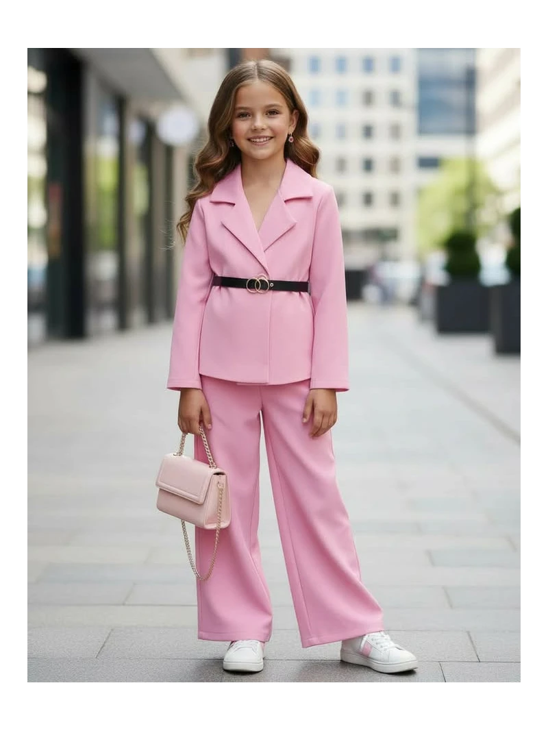 Dievčenský elegantný komplet s opaskom