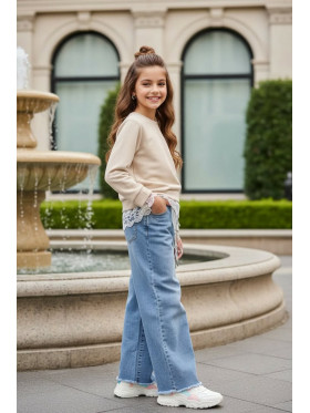 Dievčenská mikina s krajkou 2 farby