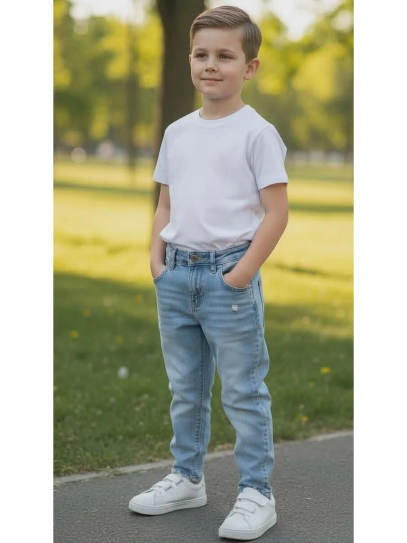 Chlapčenské rifle mierne trhané