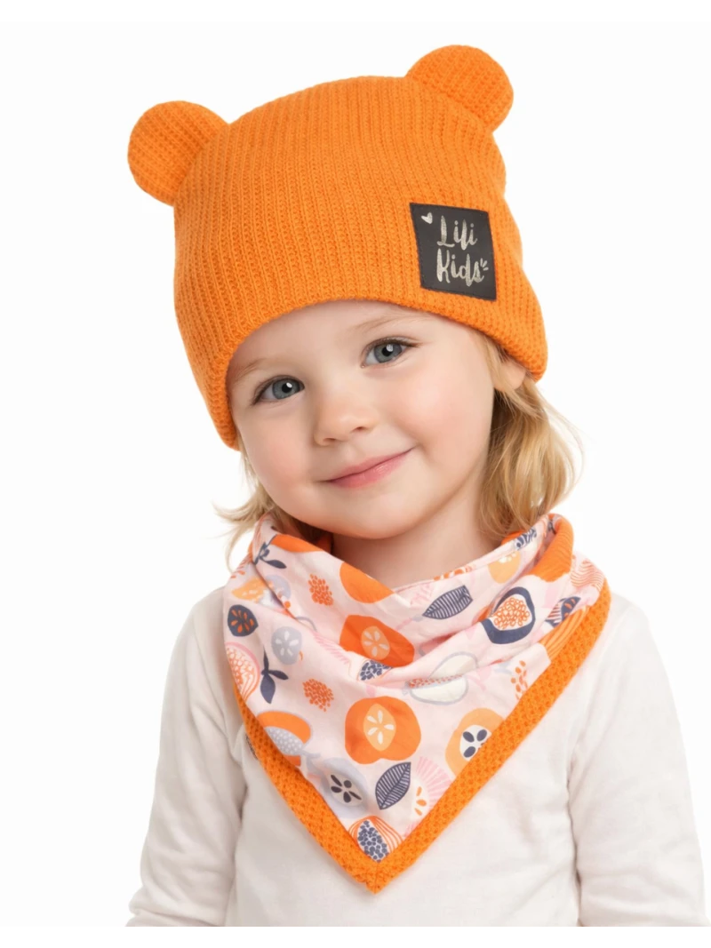 Dievčenská jednovrstvová čiapka so šatkou Lili Kids