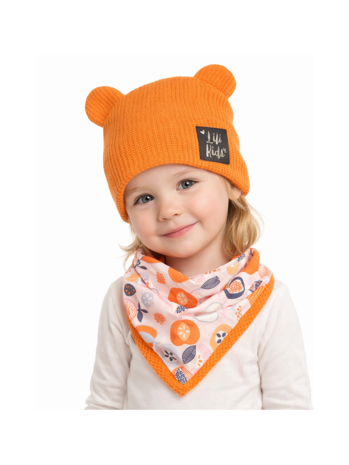 Dievčenská jednovrstvová čiapka so šatkou Lili Kids