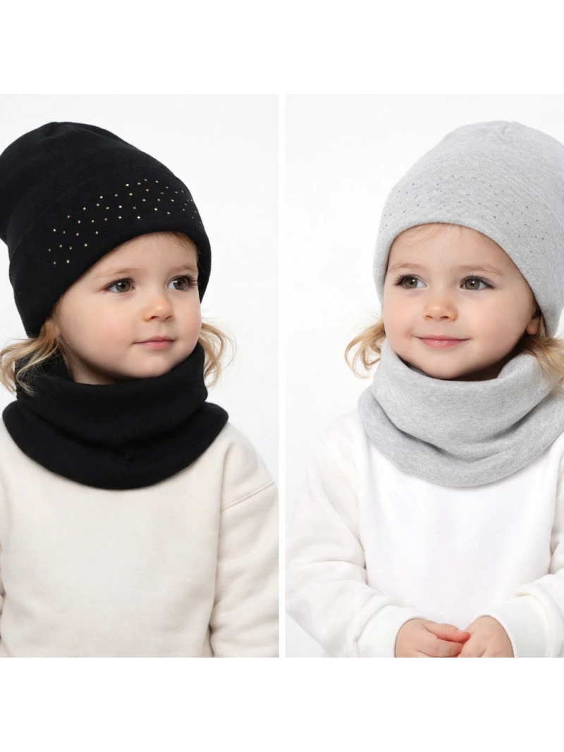 Dvojvrstvová prechodná čiapka s nákrčníkom 2 farby