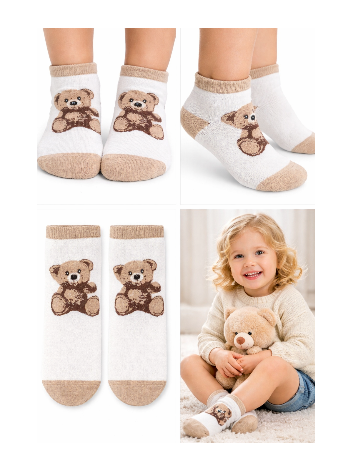 Unisex detské ponožky s macíkom