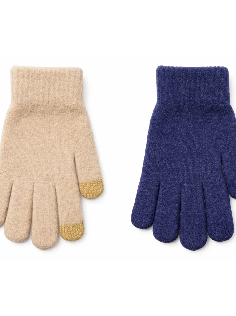 Dievčenské rukavice prstové dve farby