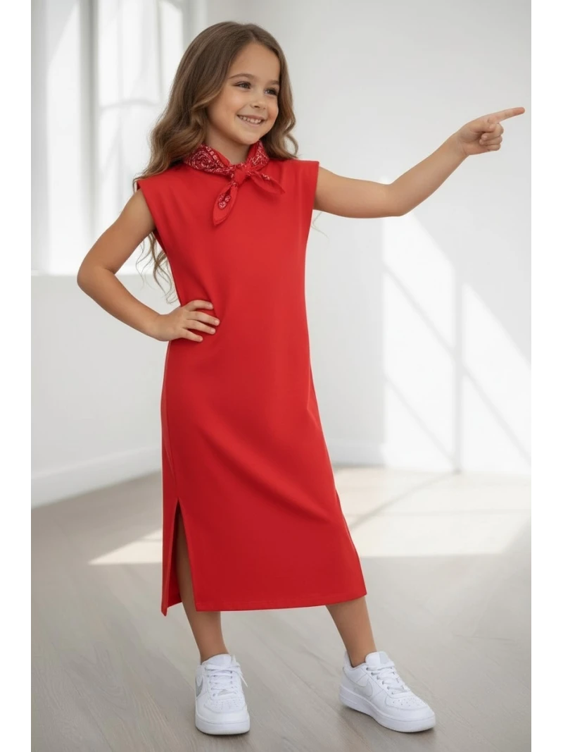 Dievčenské šaty so šatkou 2farby