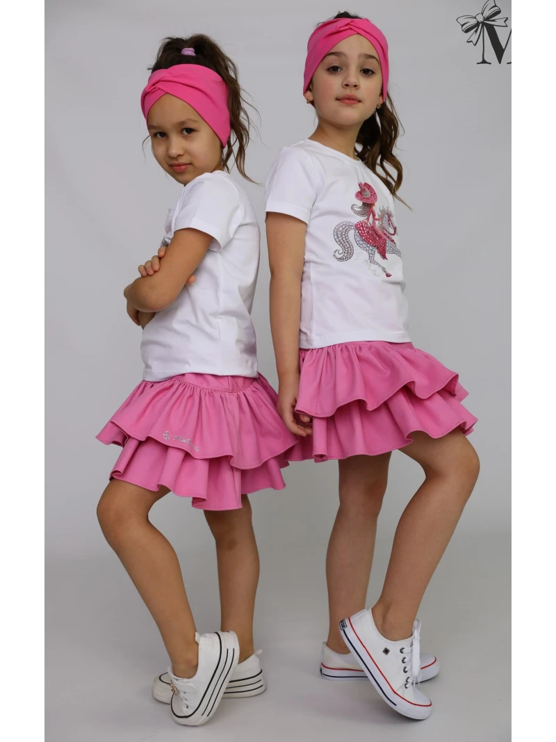 Dievčenské tričko s potlačou a zirkónmi Malami