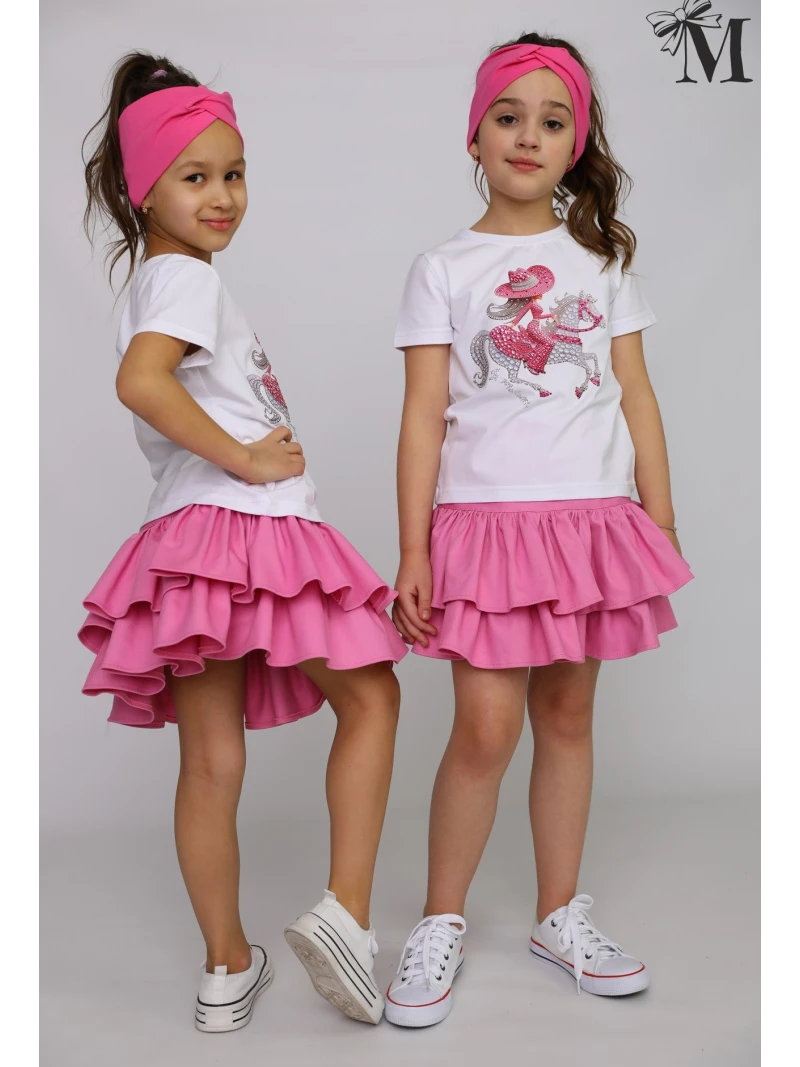 Dievčenské tričko s potlačou a zirkónmi Malami