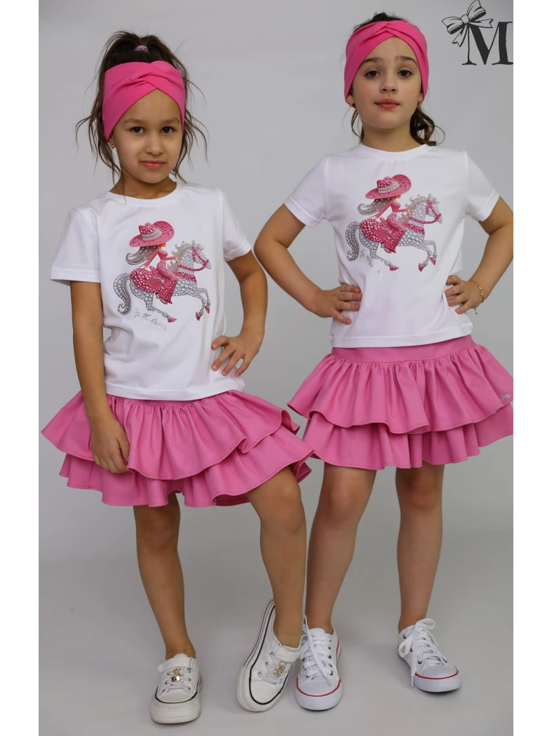 Dievčenské tričko s potlačou a zirkónmi Malami