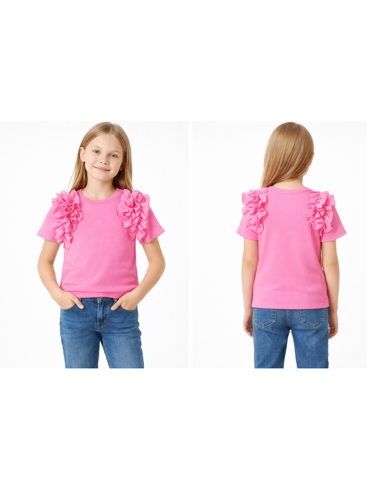 Dievčenské tričko s volánmi
